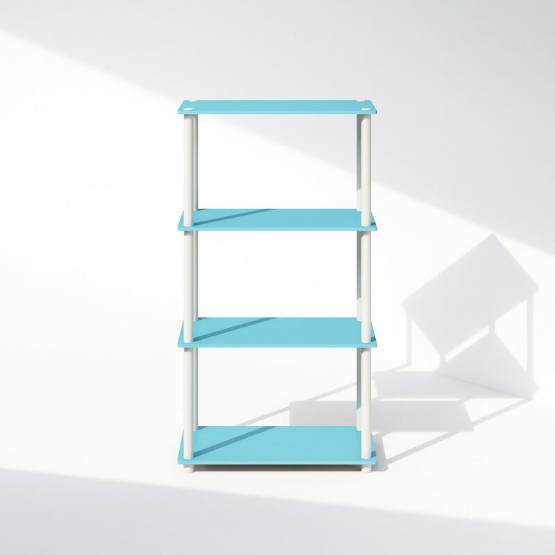 Turn-N-Tube 4-Tier Multipurpose Shelf Display Rack, Shelving Unit, Bookcase