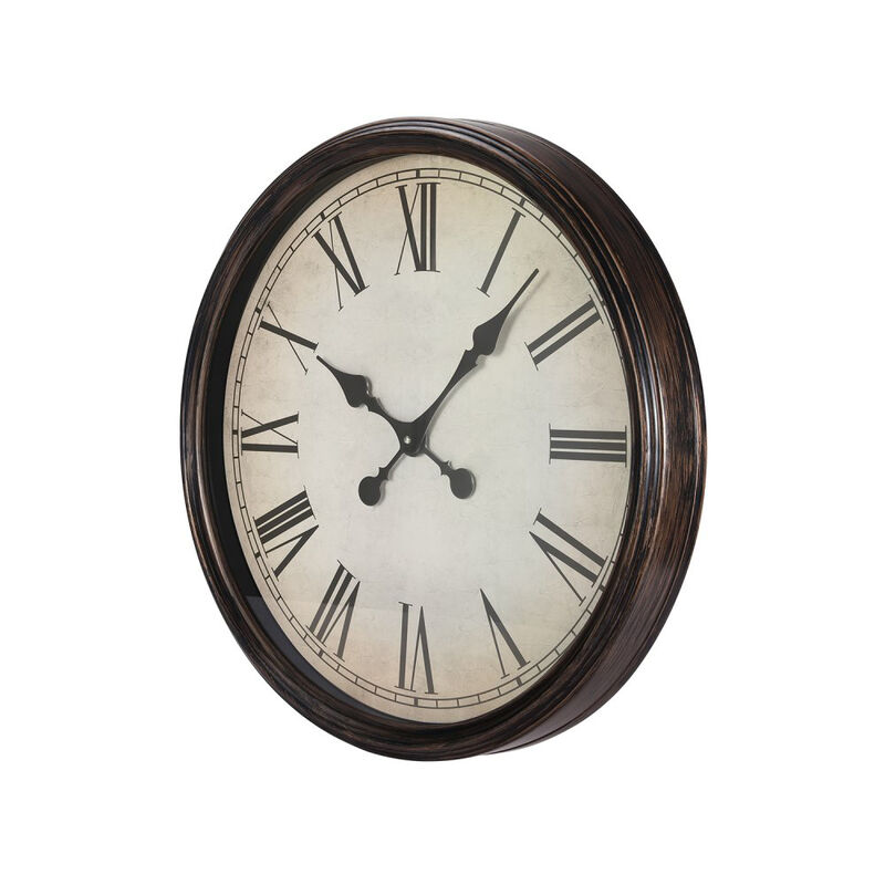 Silent Wall Clock with Roman Numerals, Battery Operated for Living Room Decor