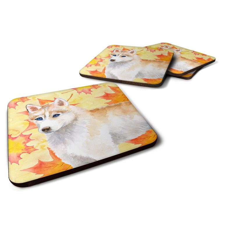Caroline's Treasures Siberian Husky Fall Decorative coasters, Multicolor