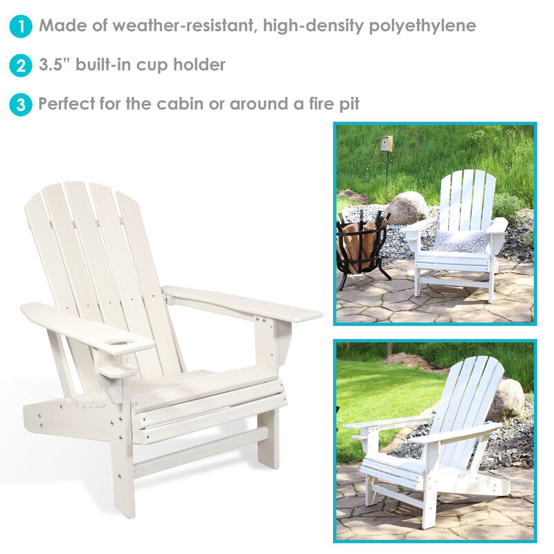 Sunnydaze Set of 2 Adirondack Chair with Cup Holder