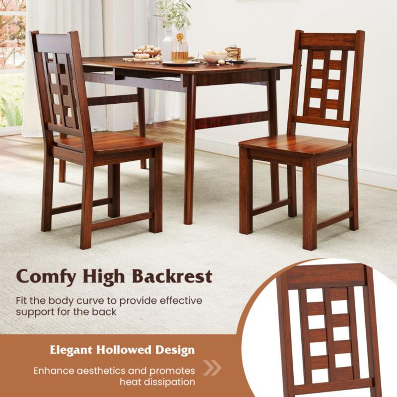 Hivvago Wooden Dining Chairs Set of 2 Kitchen Chair with Solid Rubber Wood Frame