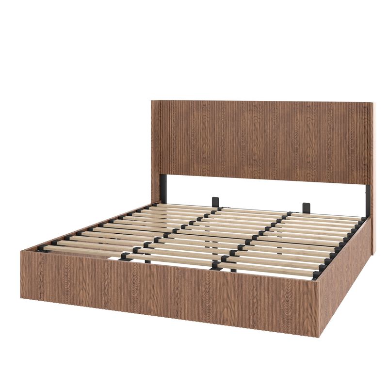 Cixt Fluted Lift Up Storage Bed Frame image number 7