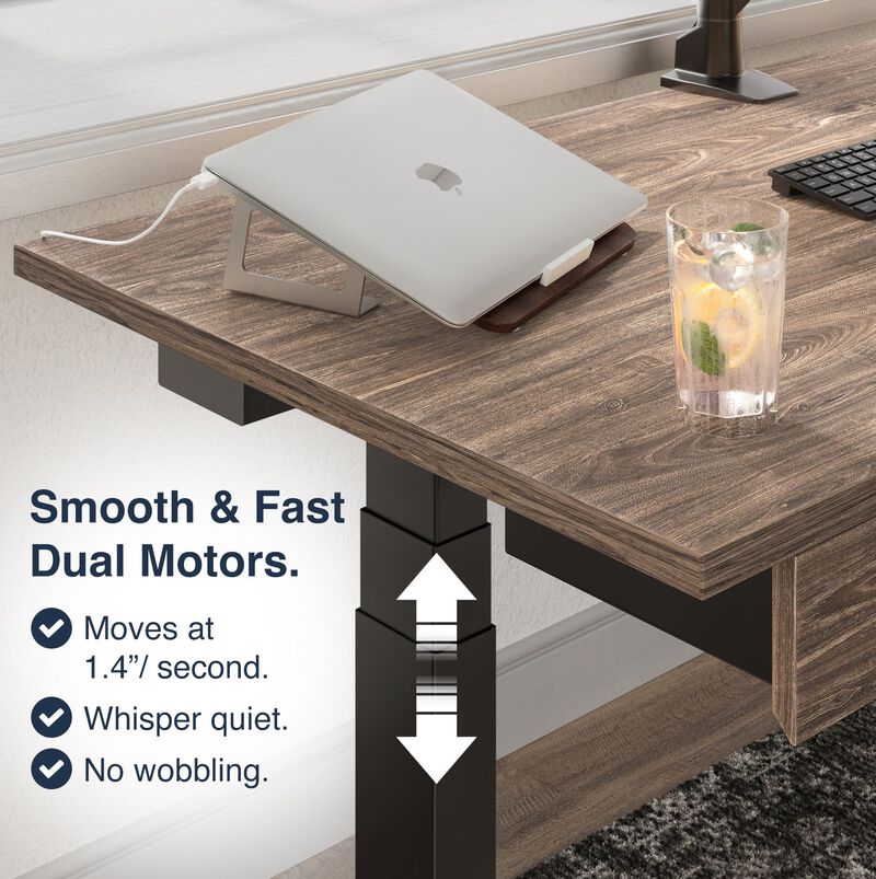 Desky Dual Laminate Sit Stand Desk image number 2