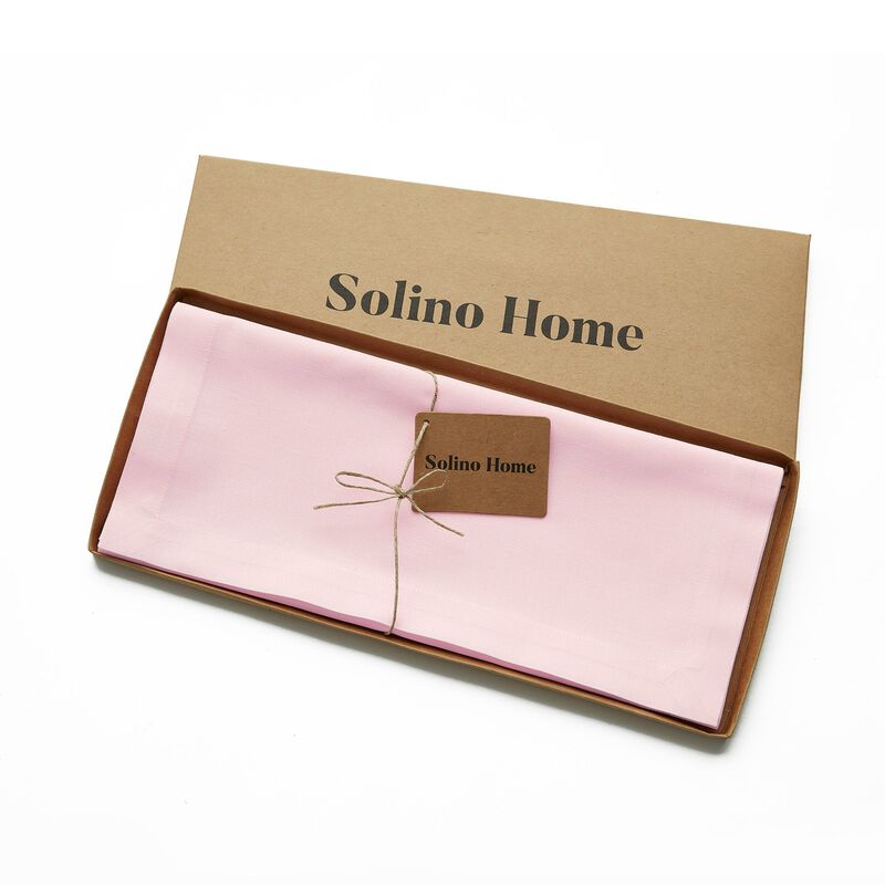 Solino Home Dru - Cotton Linen Plain Table Runner &ndash; Handcrafted, Machine Washable, Perfect for Holiday and Everyday Dining