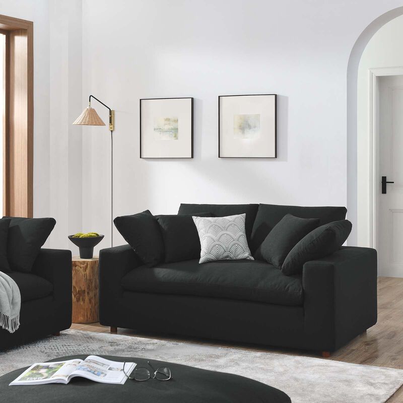 Modway EEI-4859-BLK Commix Down Filled Overstuffed Loveseat, Black image number 1