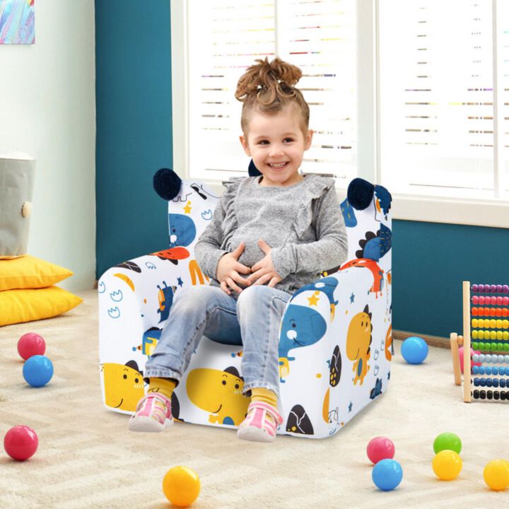 Hivvago High-density Padding Kids Sofa with Armrest and Extra Pillow