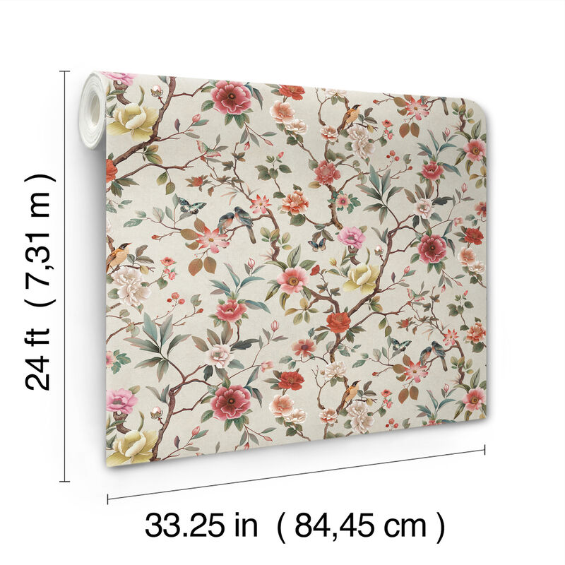 Kimora's Garden Ivory Wallpaper image number 2