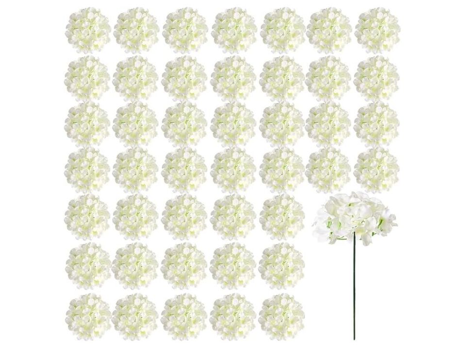 26 Piece Ivory Artificial Hydrangea Flower Heads Wedding Centerpiece Decor