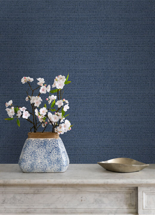 Balantine Navy Weave Wallpaper (Set of 2)