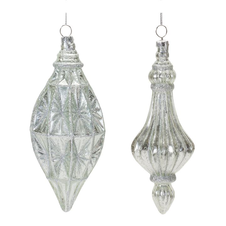 Drop Ornament (Set of 12) 6.75"H, 7"H Glass