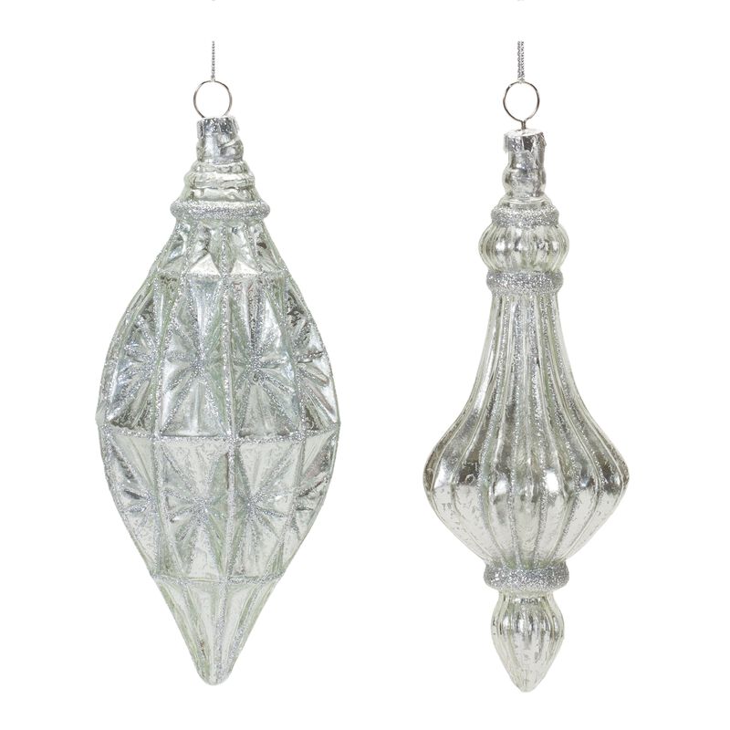 Drop Ornament (Set of 12) 6.75"H, 7"H Glass