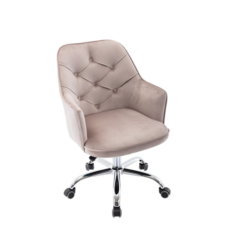 Velvet Swivel Shell Chair for Living Room, Modern Leisure Arm Chair, Office chair Grey