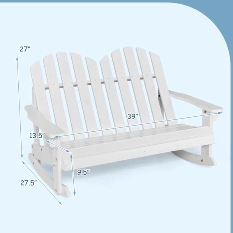 Hivvago 2 Person Adirondack Rocking Chair with Slatted seat