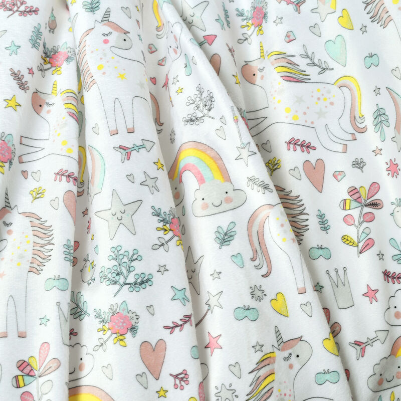 Unicorn Heart Rainbow Soft & Plush Sherpa Blanket Multi Single 30x40