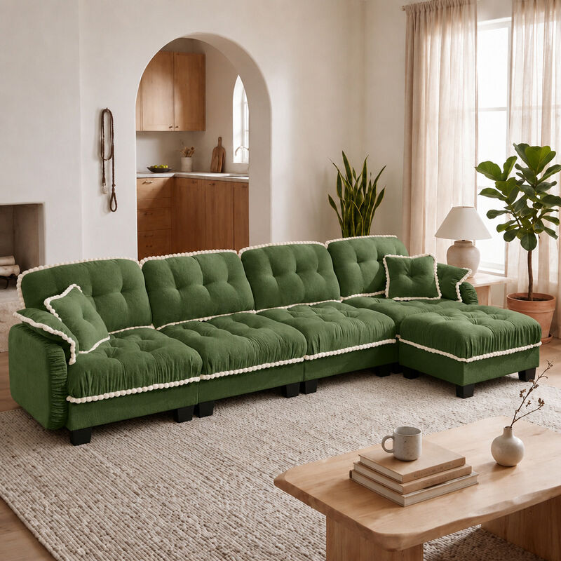 Ziworl Chenille Cloud L-Shaped Sectional image number 1