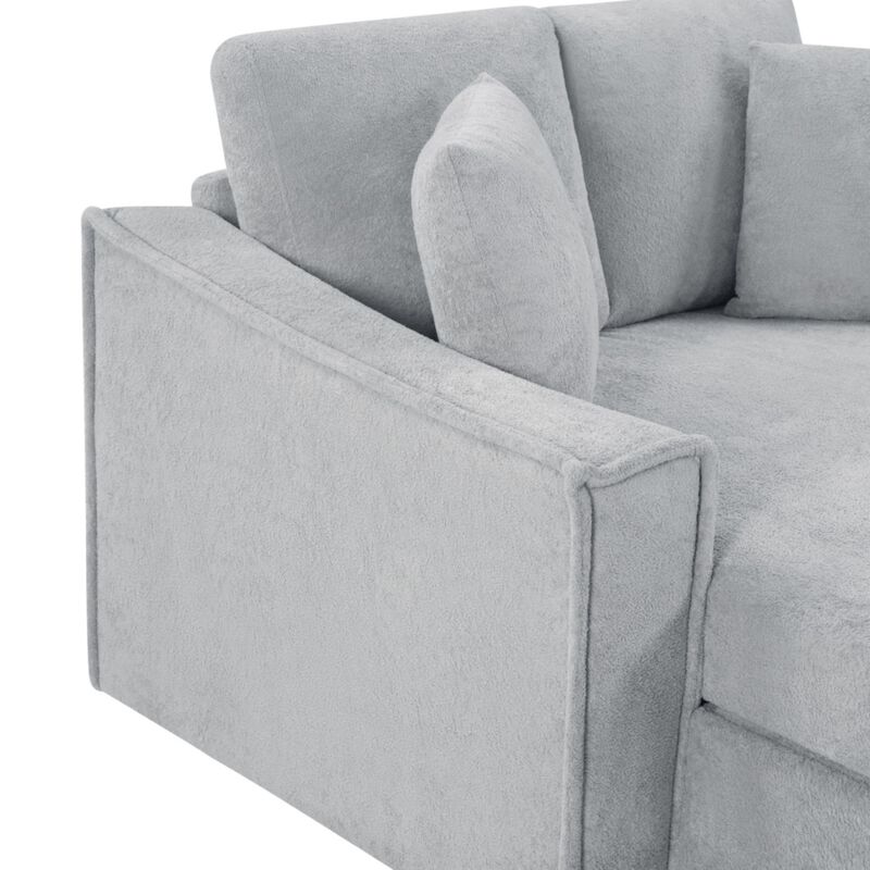 Bled Snowflake Velvet Chaise Sofa with Storage image number 7