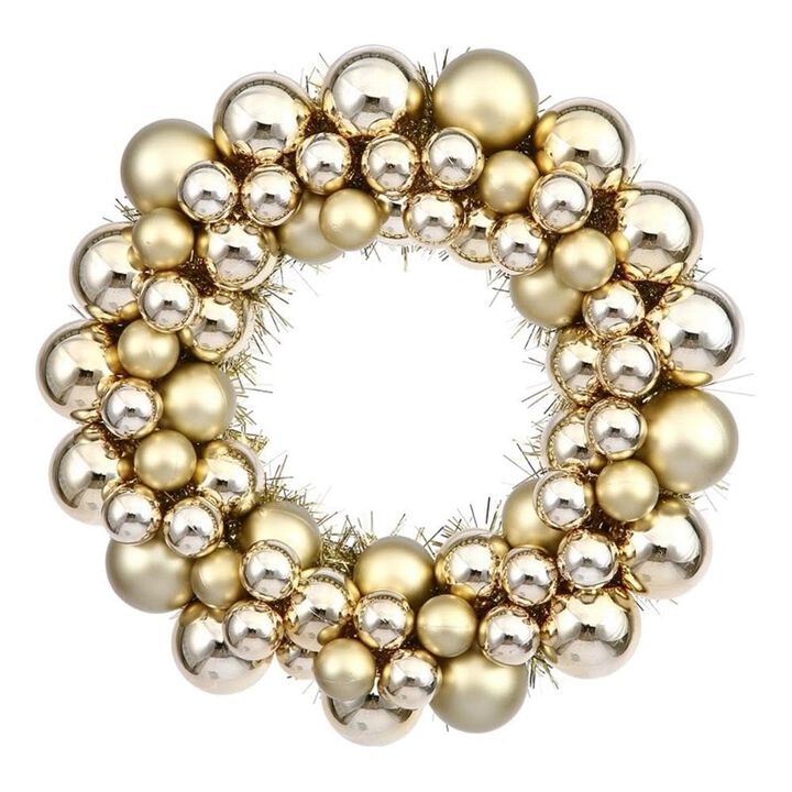 Vickerman 12" Gold Colored Ball Wreath