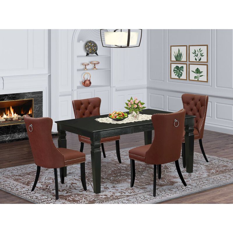 5 Piece Dinette Set Contains a Rectangle Dining Table with Butterfly Leaf