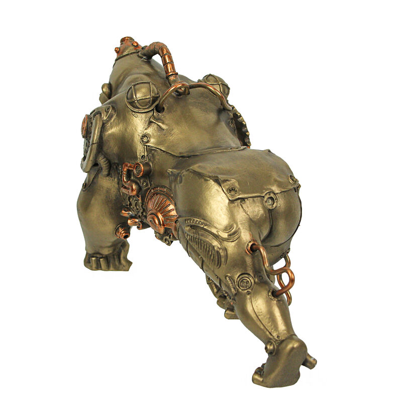 Resin Bronze Finish Steampunk Gorilla Sculpture Home Decor Statue Figurine Art image number 4