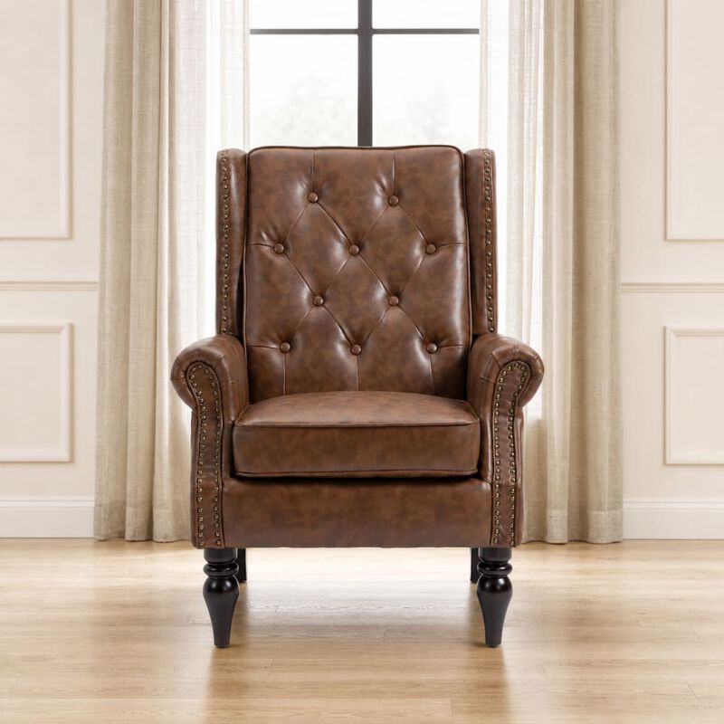 GOODSILO Modern Wood Frame Upholstered Armchair Comfortable Accent Lounge Chair for Living Room Bedroom Small Space Use image number 3