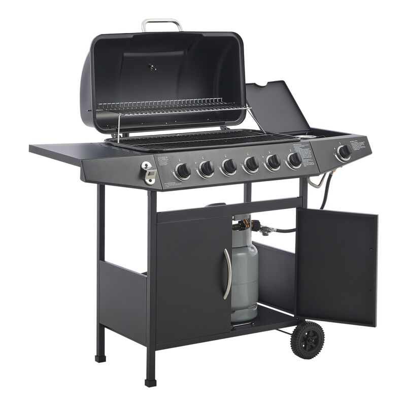 Zemzap 6-Burner Propane Gas Grill with Side Burner image number 7