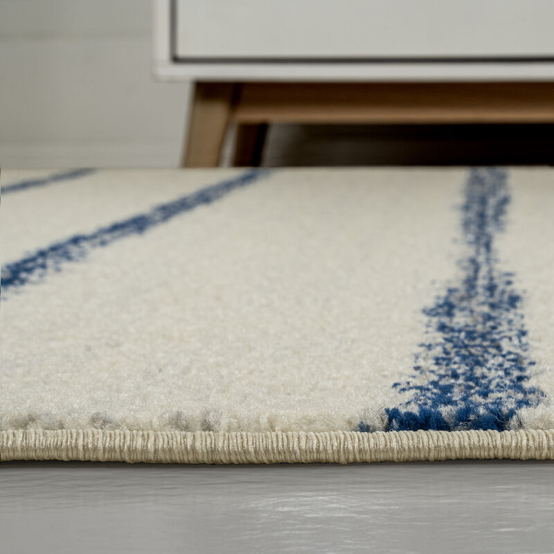 Williamsburg Minimalist Stripe Cream/Black 8 ft. x 10 ft. Area Rug