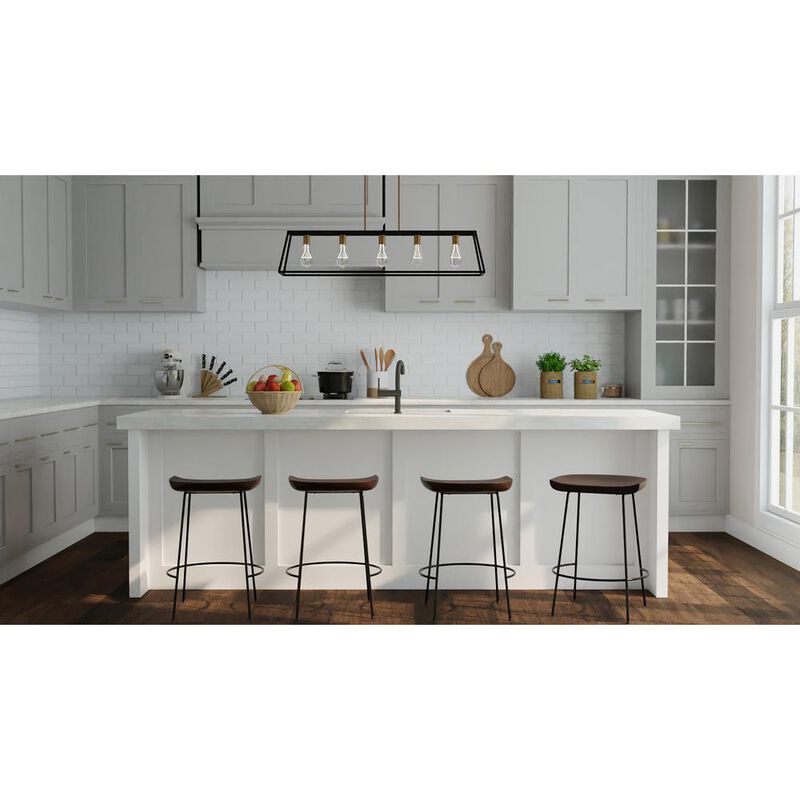 Carolina Living Diya 24.5 Counter Stool - Set of 2 - Chestnut Seat - Black Base