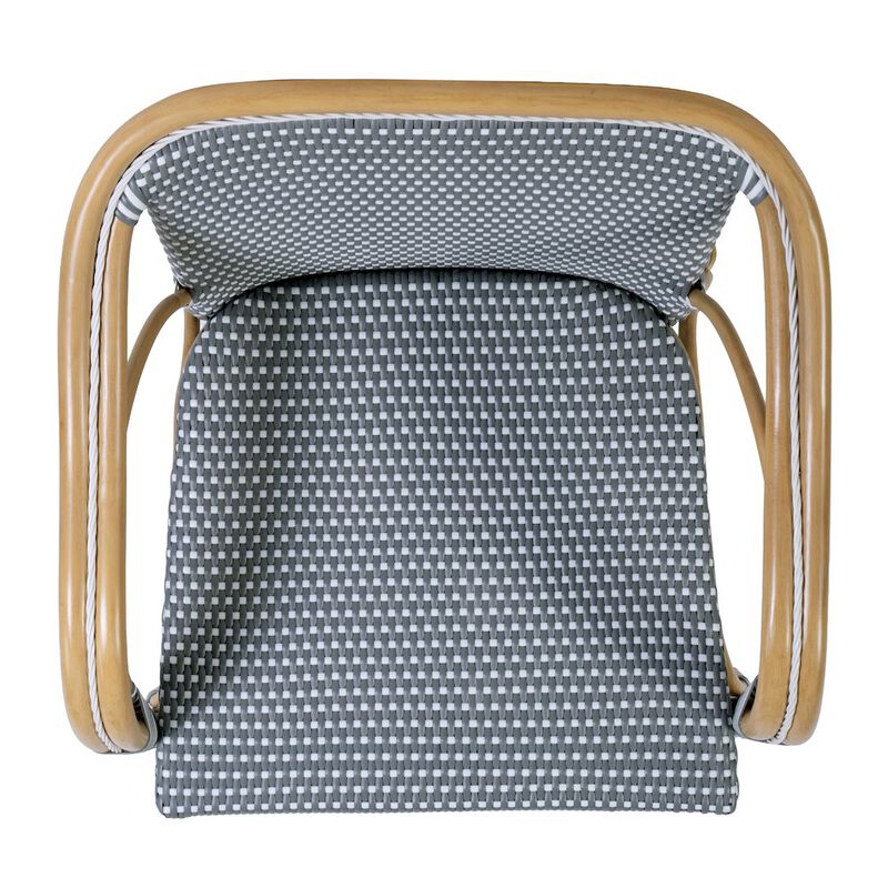 Butler Specialty Portofino 18.75 in. Seat Height Rattan Arm Chair, White and Navy image number 8