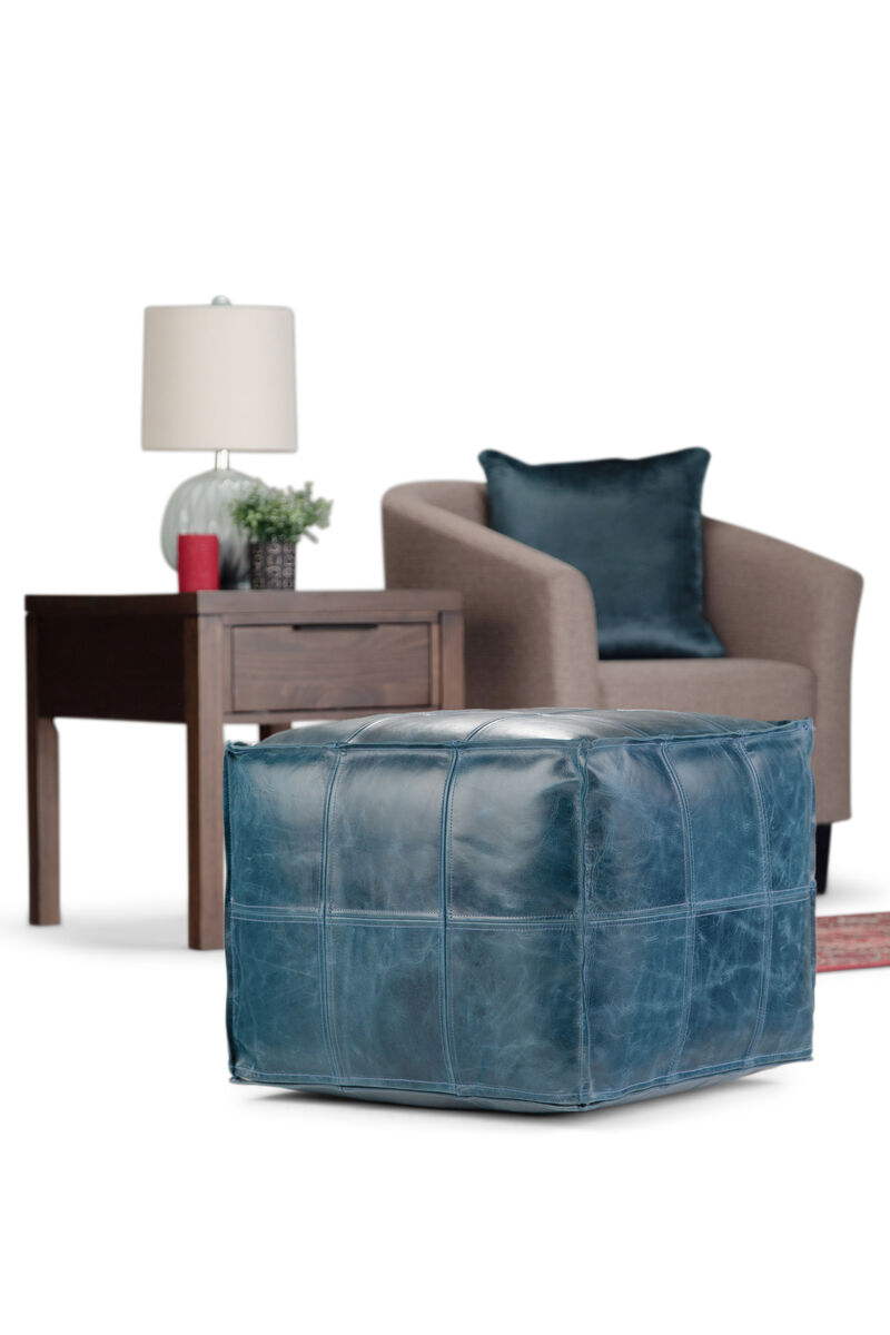 Simpli Home Manning Square Pouf image number 3
