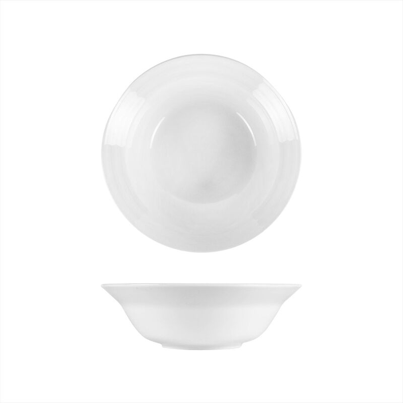 Lizbon dia.9" h:2.75" 42 oz. Round White Porcelain Bowl (Set of 2) image number 4