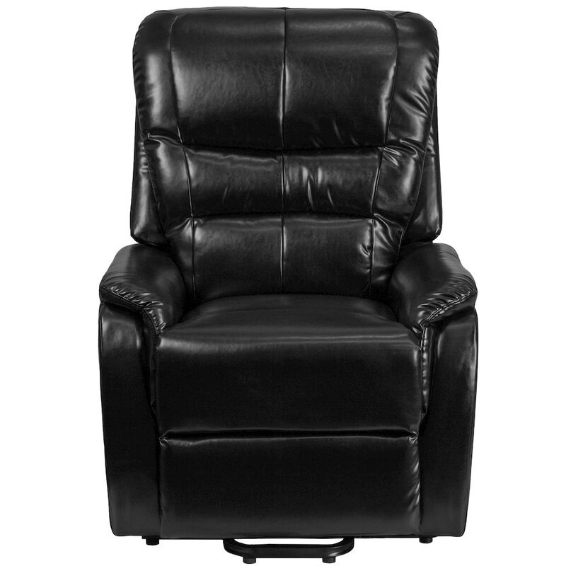 Flash Furniture Black Leather Soft Remote Powered Lift Recliner for Elderly