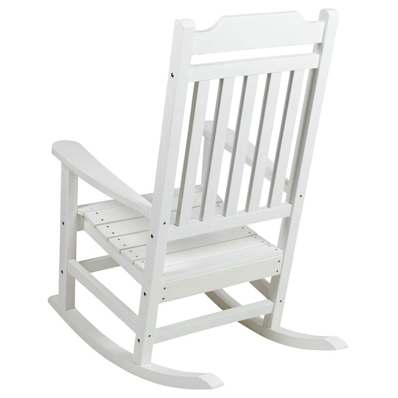 Flash Furniture Winston All-Weather Poly Resin Rocking Chair in White