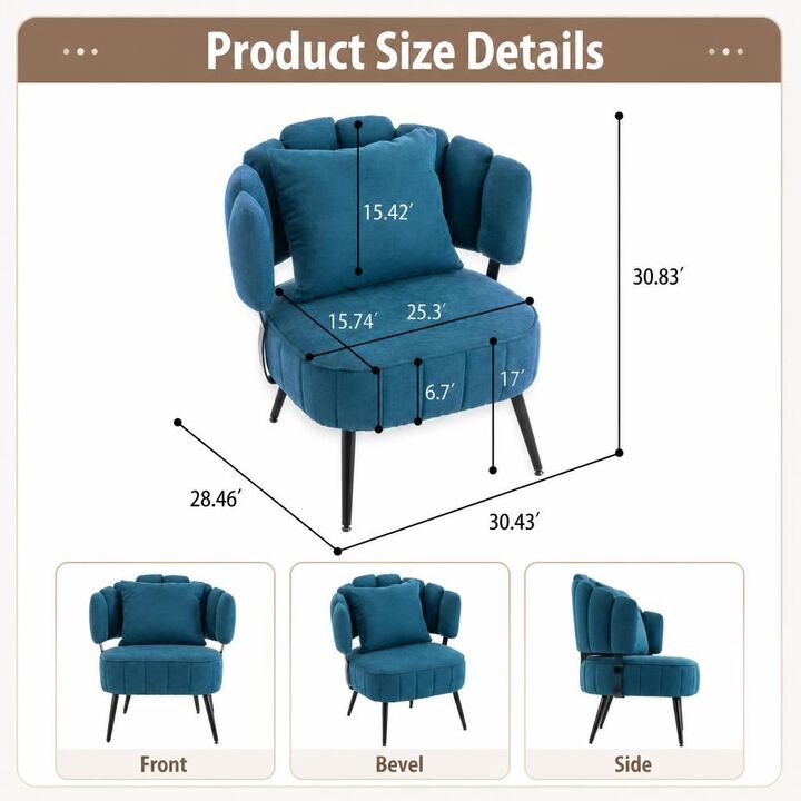 GOODSILO Compact tub accent armchair with pocket coil support, soft chenille upholstery, ideal for small spaces and reading nooks