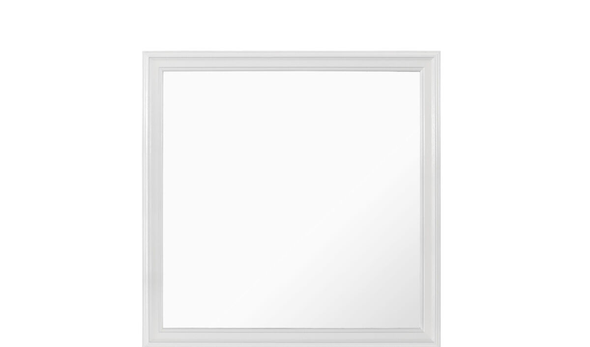 HomeRoots 38" White Square Wood Framed Accent Mirror
