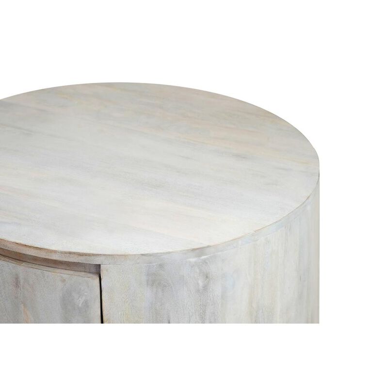 Carolina Living Christa 2-Drawer 30 Round Coffee Table - Whitewash