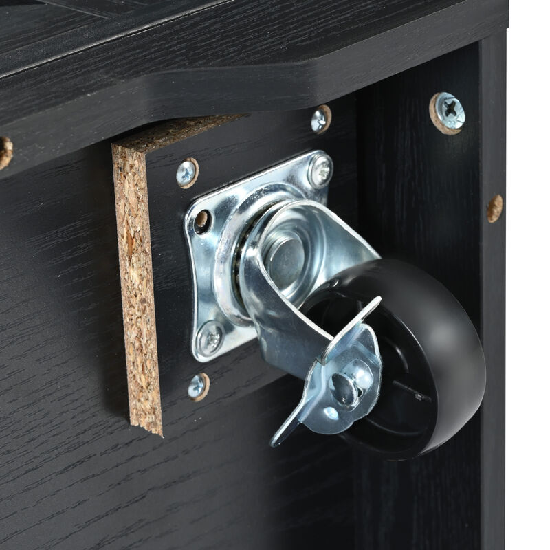 Farmhouse Kitchen Storage Island with Power Outlet, Drop Leaf & Barn Doors