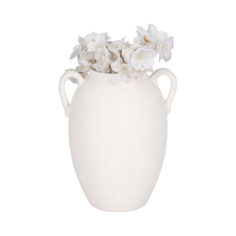 Cer, 10" Textured Jug W/ Handles, White image number 1