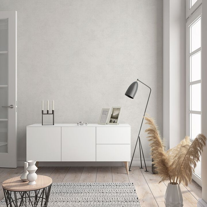The New Textures Linen Texture Silver Grey Wallpaper NT32411
