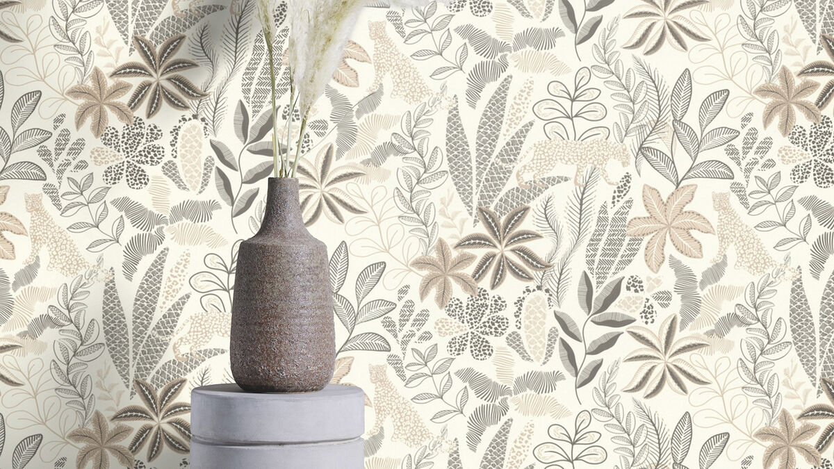 Alani Neutral Tropical Wallpaper