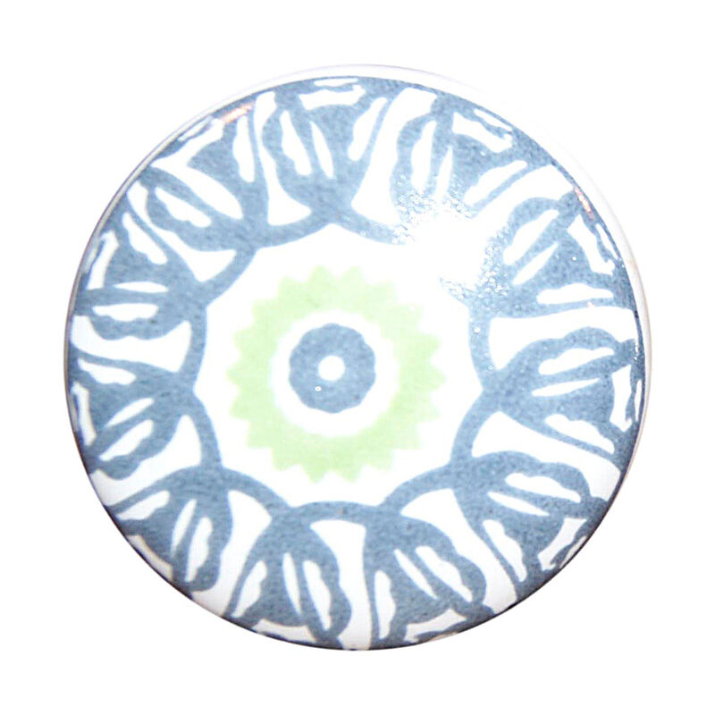 HomeRoots Set of Eight Light Blue And White Ceramic And Metal Drawer Pull Knobs image number 0