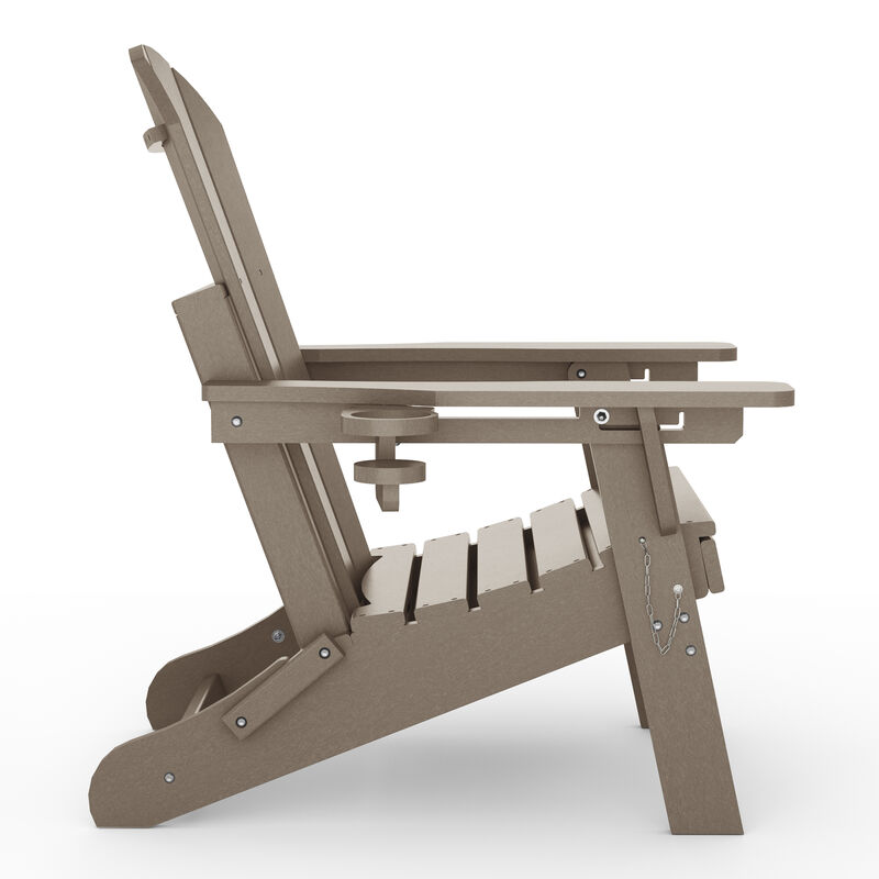 WestinTrends Folding Adjustable Adirondack Chair with Retractable Ottoman and Cup Holder (Set of 2) image number 3