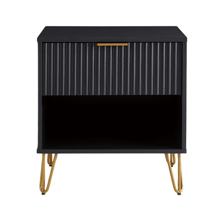 Dumbo 1-Drawer Nightstands in Black (Set of 2)