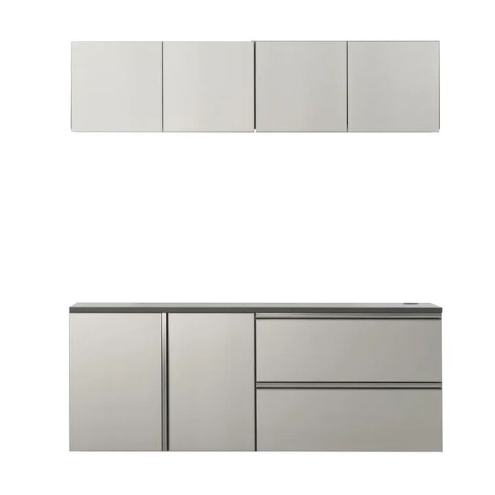FC Design Garage TECH Series 64 in. W x 72 in. H x 20 in. D Metallic Grey Garage Cabinet Set C (5-Piece)