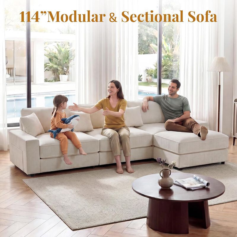 114.2" Modular L-Shaped Sectional Sofa image number 2
