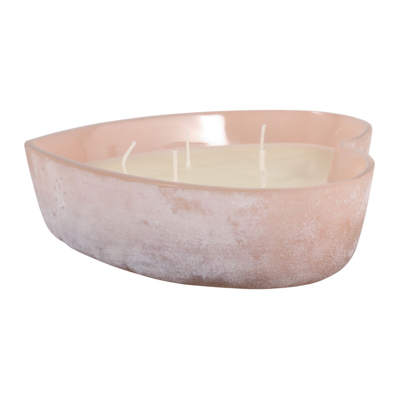 9" 25 Oz Jasmine Heart Shaped Soda Glass Candle, B image number 4