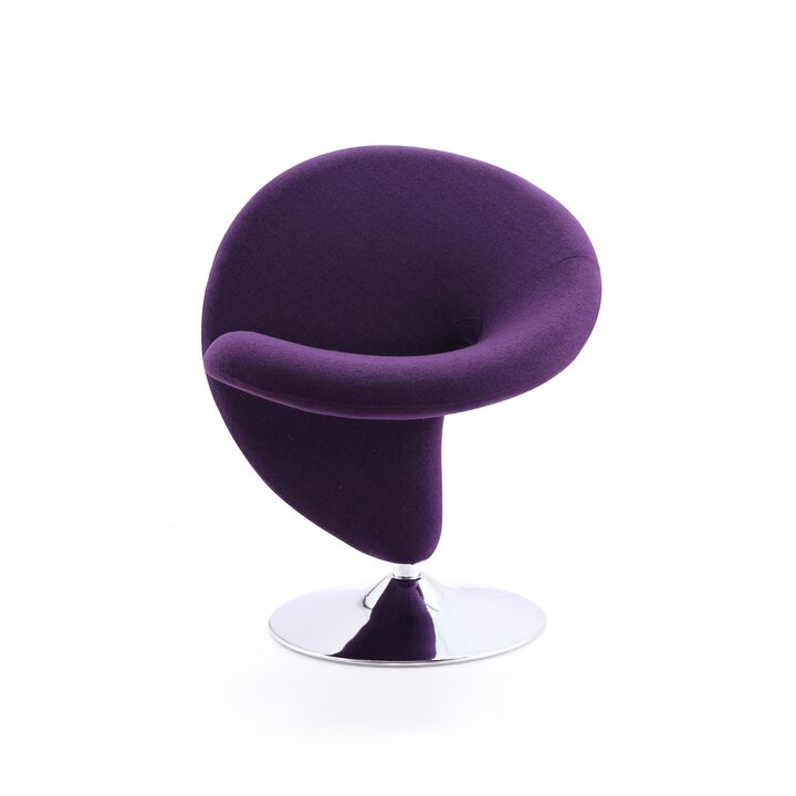 Curl Purple Swivel Accent Chair