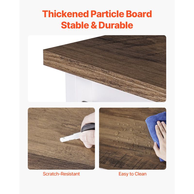 Coffee Bar Table with 3 Tiers and Magnet-Closure Doors for Home Beverage Station