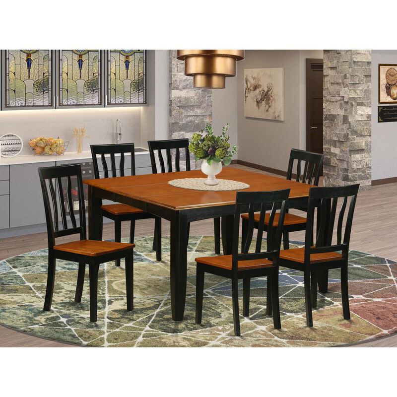 7 Pc Dining room set-Dining Table and 6 Wooden Dining Chairs