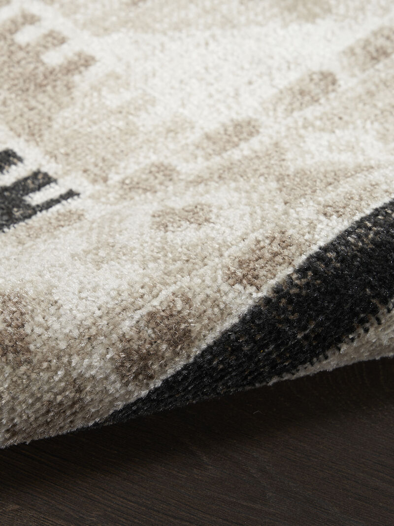 Washable Decor WSD06 Beige/Black 5'3" x 7' Rug