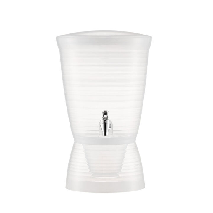 Plastic Juice Beverage Dispenser with Ice Chamber and Spigot for Parties and Events
